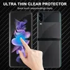 A hand is shown applying a screen protector to a smartphone, with another smartphone shown folded. Produktbild-Vorschau