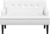 vidaXL Panca con schienale bianco 112x65,5x75 cm in Pelle Anteprima dell’immagine prodotto 3