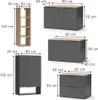 Vicco Wohnwand Wido, 5 Teile, Anthrazit/Sonoma Produktbild-Vorschau 3