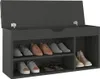 vidaXL Lavice na boty s polštářem šedá 104x30x49 cm Dřevěný Náhled obrázku produktu 3