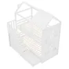A white bunk bed designed like a house, shown from a diagonal top-down view against a white background. Anteprima dell’immagine prodotto