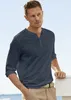 H.I.S. Langarmshirt - Henleyshirt langarm navy Größe XL Produktbild-Vorschau 2