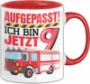 9. Geburtstag Geschenk Tasse Becher Jungs Feuerwehr Produktbild-Vorschau 1