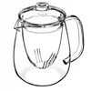 A clear, studio shot of a glass teapot with an infuser. Anteprima dell’immagine prodotto