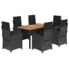 The Living Store 7-tlg. Garten-Essgruppe mit Kissen Schwarz Produktbild-Vorschau 2