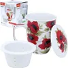 Teetasse Becher Tasse mit Deckel und Sieb Mohnblumen Produktbild-Vorschau 1