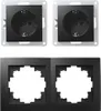 Two electrical outlets and a frame for them, presented against a white background. Produktbild-Vorschau