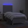 Boxspringbett mit Matratze & LED Hellgrau 90x190 cm Stoff Produktbild-Vorschau 4
