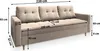 A diagram showing the dimensions of a sofa. Produktbild-Vorschau