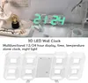 3D LED nástěnné hodiny Minimalistický bílý rám Digitální Náhled obrázku produktu 4