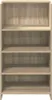 A front view of an empty, light brown wooden bookshelf with five shelves. Náhled obrázku produktu