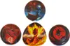 Four circular and triangular discs with fantasy-themed illustrations. Anteprima dell’immagine prodotto