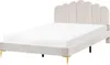 BELIANI Postel krémově bílá sametové čalounění 160 x 200 cm Náhled obrázku produktu 1