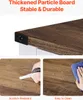 Close-up shots of a wooden surface, one showing a key scratching it, and another showing water droplets being wiped away with a blue cloth. Text overlays highlight durability and ease of cleaning. Produktbild-Vorschau