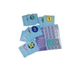 A collection of blue pouches with numbers and symbols, along with a clear plastic organizer containing small compartments and a green and red button. Produktbild-Vorschau