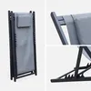 Collage of a folded lounge chair and close-ups of its construction. Anteprima dell’immagine prodotto
