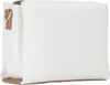 A white handbag with brown trim is shown from the side. Náhľad obrázku produktu