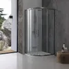 Halbrunde Duschkabine 90x90x190 cm, Gun-Metal-Profile, 6 mm Produktbild-Vorschau 1