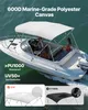 A white boat with a canopy is sailing on the water. The image is split into two sections at the bottom, comparing 'OUR' product with 'OTHERS'. Podgląd zdjęcia produktu