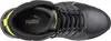 A top-down view of a black Puma safety shoe with yellow accents. Voir les images du produit