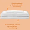 A folded white pillow is shown with text annotations describing its features. Náhled obrázku produktu