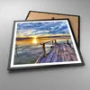 Gerahmtes Poster - Schwarzer Rahmen - See Brücke - 60x60 cm Produktbild-Vorschau 3