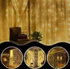 A collage of images showing string lights draped on curtains and in outdoor settings. Náhľad obrázku produktu