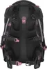 The back view of a black and pink patterned backpack. Náhľad obrázku produktu