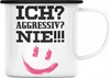 Trendation - Ich Aggressiv Nie Lustige Emaille Tasse mit Produktbild-Vorschau 1