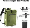 Wiltec Gepäckträgertasche oliv, Fahrradtasche Rucksack 25 l Produktbild-Vorschau 3