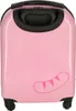 The back of a pink rolling suitcase with a cartoon cat tail design. Anteprima dell’immagine prodotto