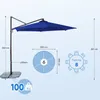 Ampelschirm 300cm Alu Sonnenschirm, 360° drehbar und Produktbild-Vorschau 7