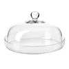 A clear glass cake stand with a lid, presented on a white background. Náhľad obrázku produktu