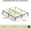 TEENO Sommier 160x200, Sommier à Lattes avec 9 Pieds pour Voir les images du produit 2