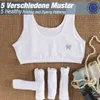 5er Set Mädchen Bustier BH - Strass - Bunt Produktbild-Vorschau 2