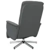 Rear view of a dark gray fabric recliner chair with a silver metal base. Produktbild-Vorschau