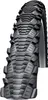 A close-up, studio shot of a bicycle tire with a detailed tread pattern. Voir les images du produit