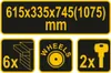 VOREL 81830, 1 kusů, 1075 mm, 615 mm, 335 mm Náhled obrázku produktu 3