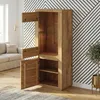 Highboard Eiche 60 cm Massivholz-Front Vitrine mit Glastür Produktbild-Vorschau 5