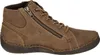 A side view of a brown leather boot. Podgląd zdjęcia produktu