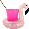 10 Flamingo Getränkehalter Aufblasbar Pool Party Roségold Produktbild-Vorschau 1