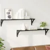 vidaXL Nástěnné police 2 ks černé dubové 80 x 15 x 15,5 cm Náhled obrázku produktu 3