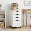 vidaXL Skříňka na kolečkách Bílá 34 x 39 x 56 cm Masivní Náhled obrázku produktu 1