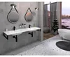 ARECA lavabo double en fonte de marbre 181x51,5cm, blanc Voir les images du produit 2