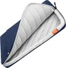 An open navy blue laptop sleeve with a gray padded interior. Produktbild-Vorschau
