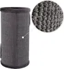 A close-up view of a gray cat scratching post with a magnified section showing the texture of the sisal material. Produktbild-Vorschau