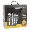 A product box for a cutlery set, showing a window with some of the cutlery inside. Podgląd zdjęcia produktu
