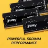 Several Kingston FURY Impact DDR4 RAM modules are arranged diagonally on a yellow background, with text overlay at the bottom. Anteprima dell’immagine prodotto