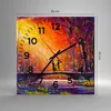 Wanduhr - Quadrat - Glasuhr - Wald Baum Natur - 30x30cm - Produktbild-Vorschau 3