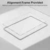 A screen protector and an alignment frame are shown on a light gray surface. Produktbild-Vorschau